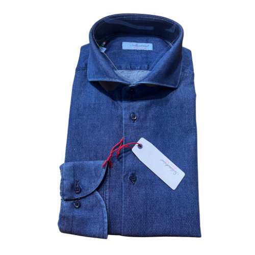 Camicia Denim Pois Azzurro